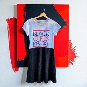 Upcycled Black Girls Rock Tee Dress XS S